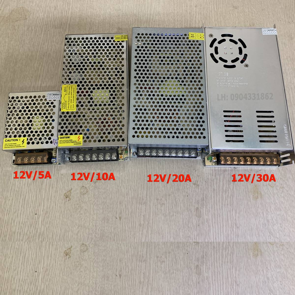 Nguồn tổ ong 12V DC - 5A, 10A, 20A, 30A  dùng cho Camera đèn LED hàng loại 1