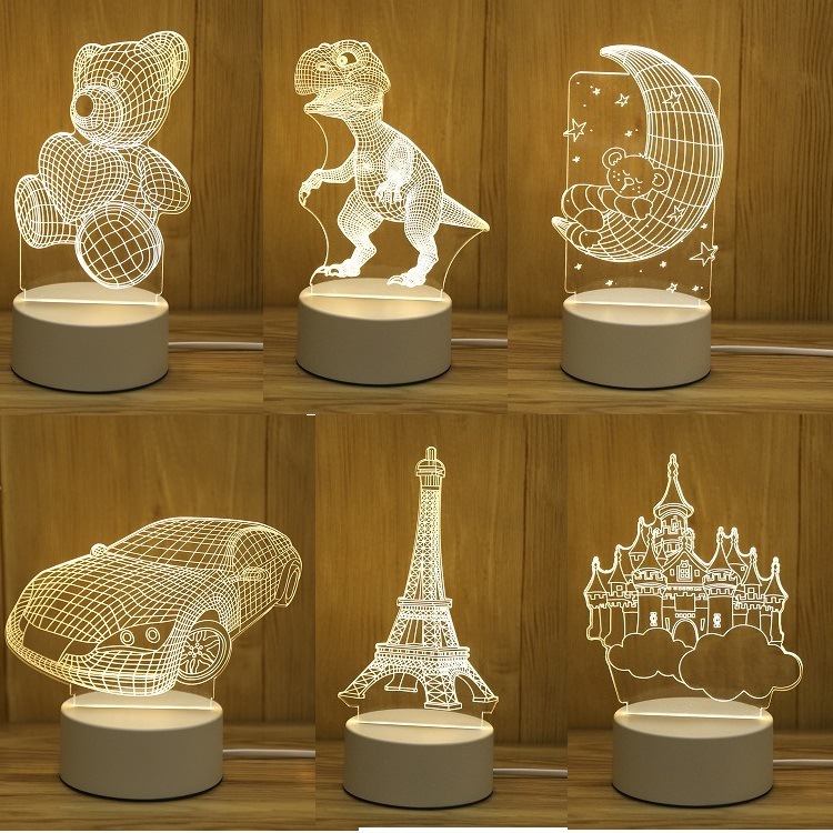Đèn ngủ để bàn 3D trang trí dễ thương , đồ decor phòng ngủ cute