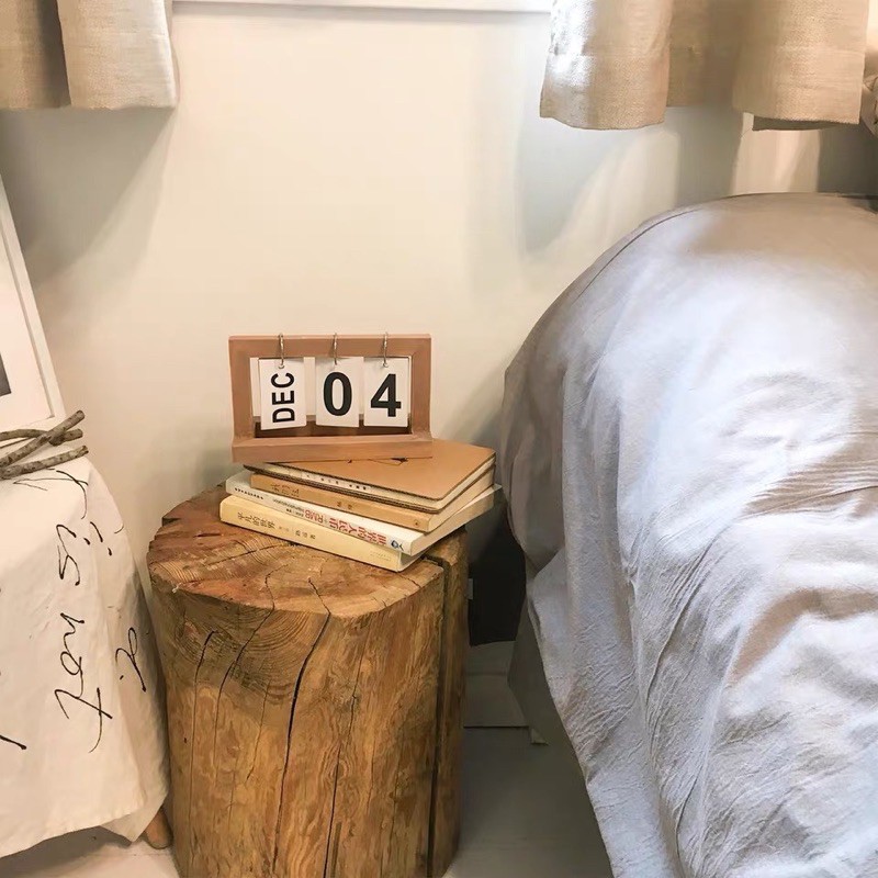 Lịch Lật Để Bàn Thủ Công Freship-Có Sẵn Lịch Số Khung Gỗ- Lịch Để Bàn Gỗ Trang Trí, Lịch Gỗ Lật Số Sáng Tạo