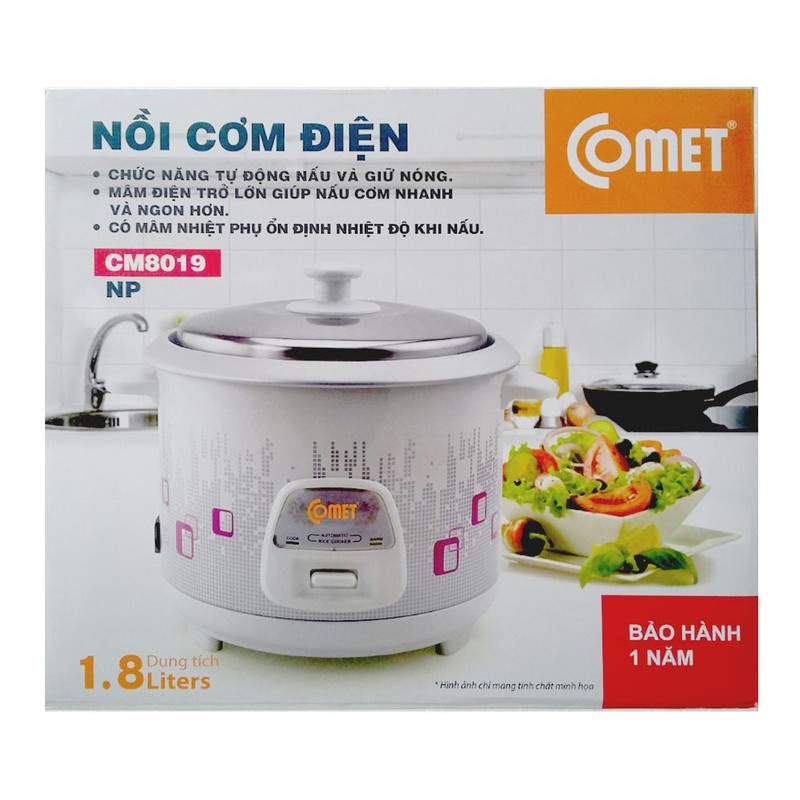 NỒI CƠM ĐIỆN NẮP RỜI COMET CM8019 - 1.8 LÍT CÔNG SUẤT 700W