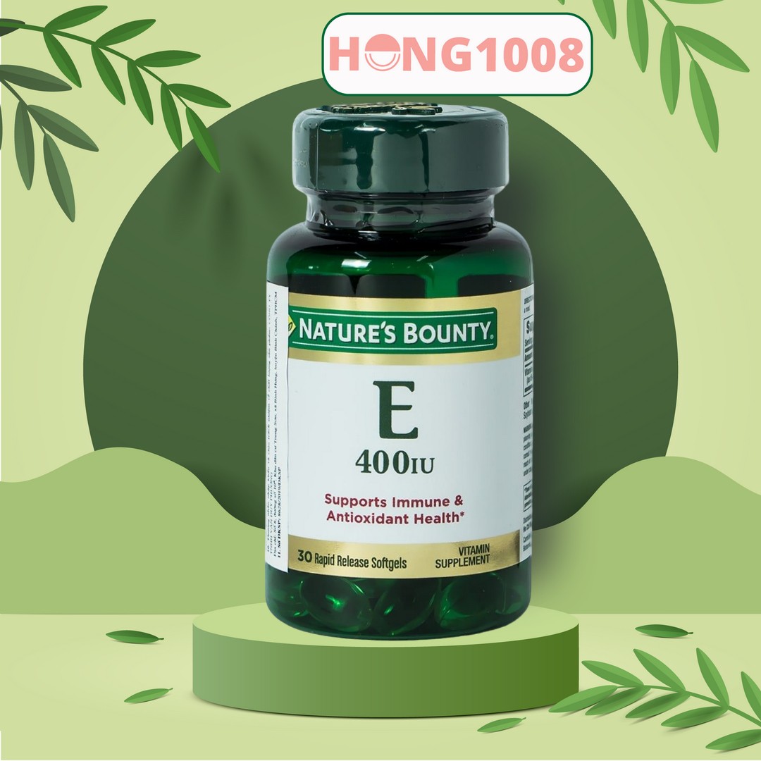 Viên uống Vitamin E 400 IU Nature Bounty 30 viên - Duy trì vẻ đẹp và tươi sáng của da - Shop Hong1008