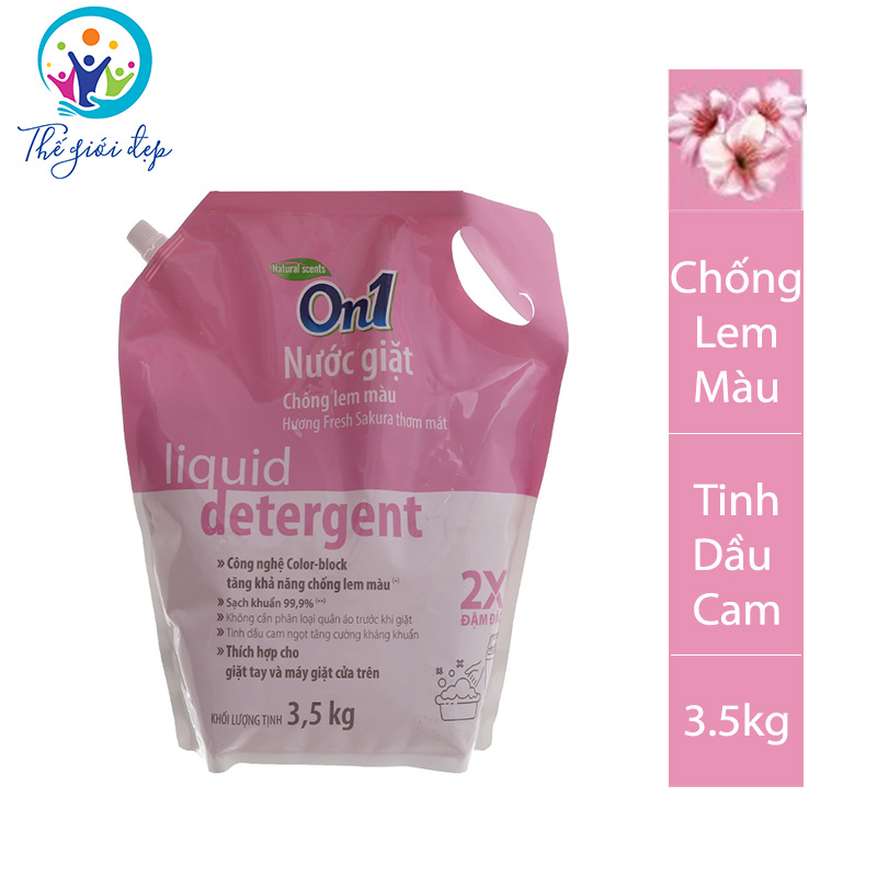 Túi nước giặt on1 chống lem màu hương fresh sakura 3.5kg
