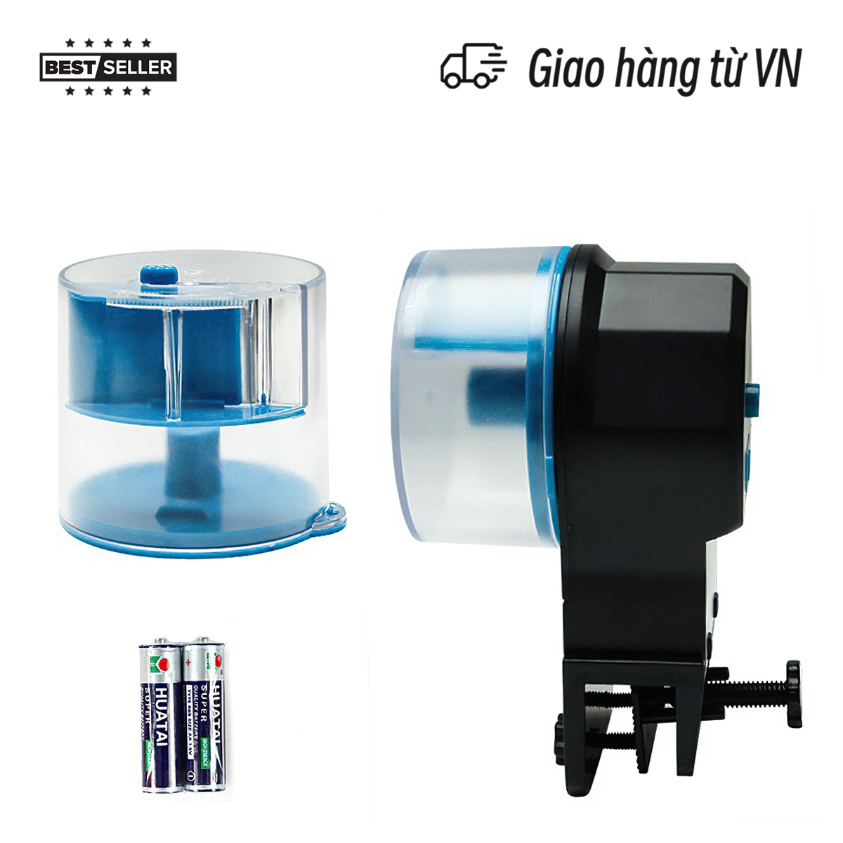 Máy cho cá ăn hẹn giờ tự động tiện lợi tặng kèm pin - Máy cho ăn tự động cỡ nh