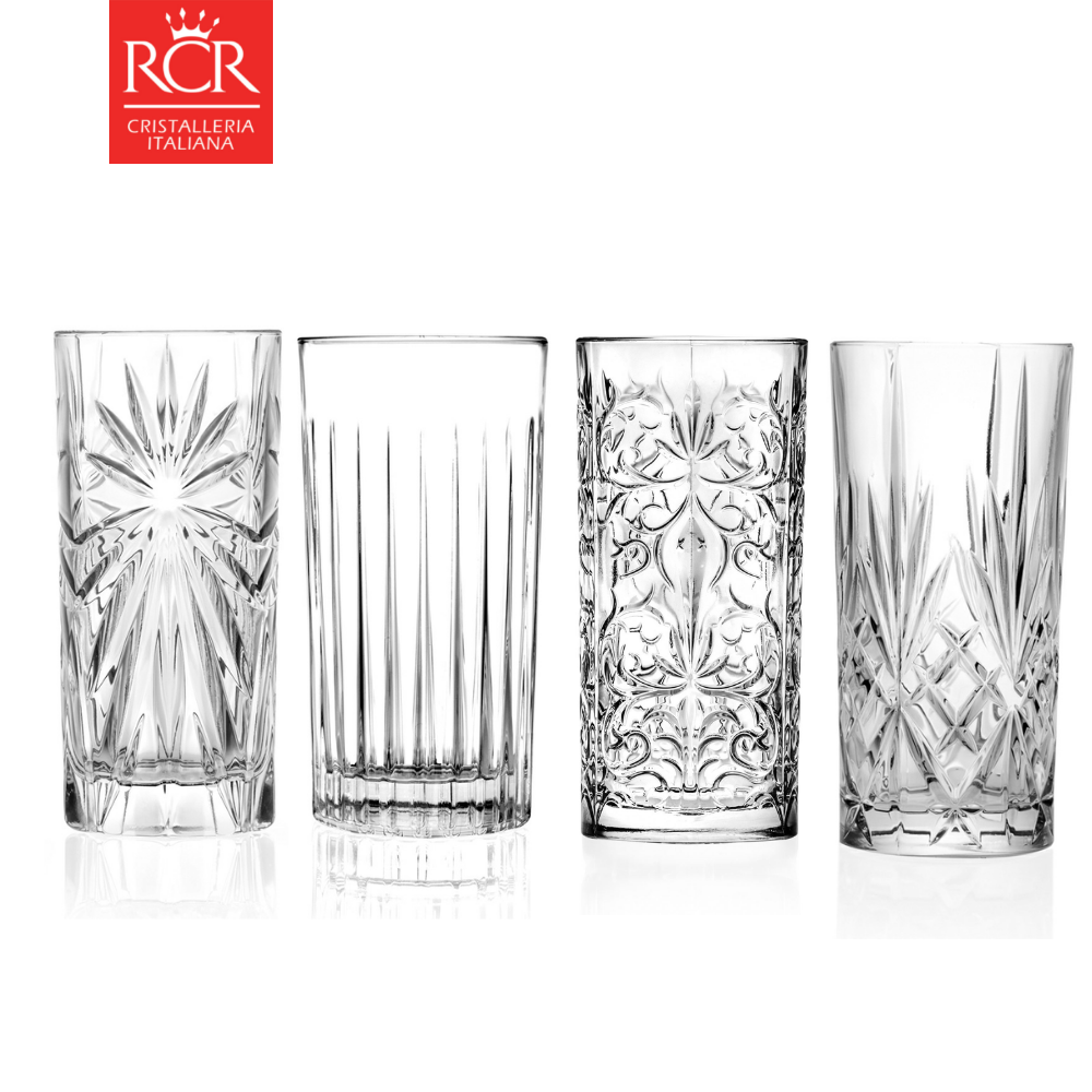 Bộ 4 ly thuỷ tinh pha lê ý rcr - mixology set hb tumblers