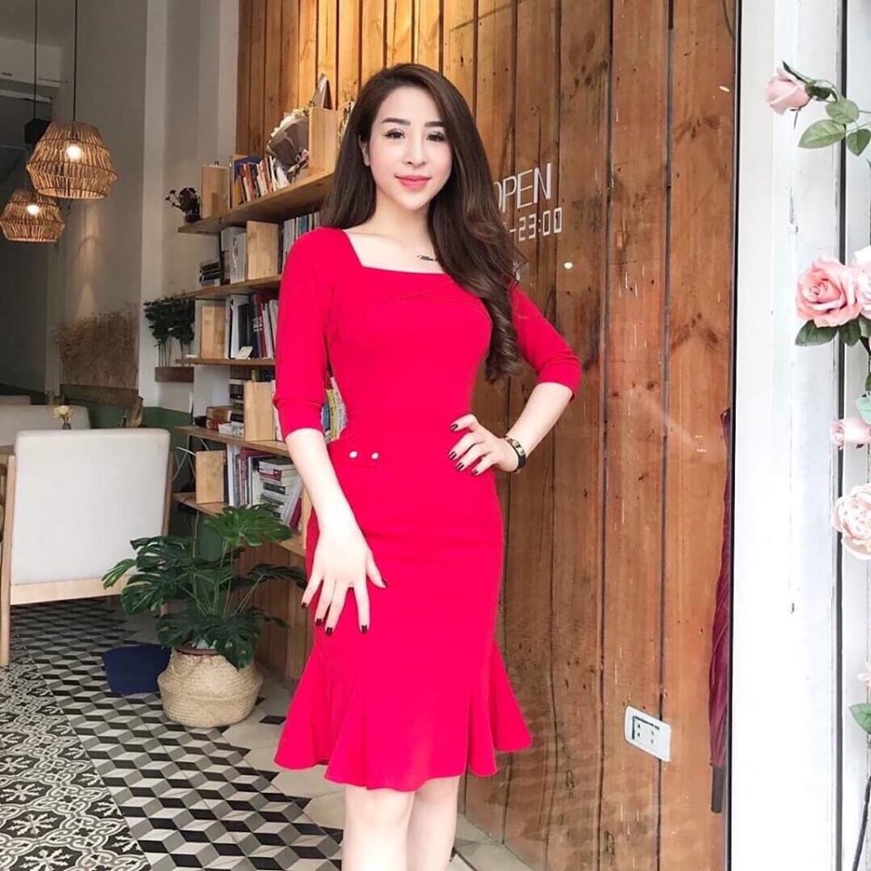 Đầm Nữ ( Váy Nữ ) Hai Dây Đuôi Cá Tay Lỡ Thời Trang Bambo