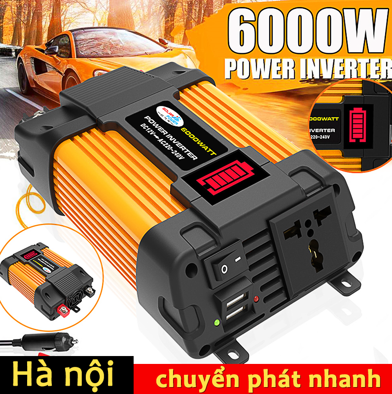 Kích điện 12v 220v 6000wbộ chuyển đổi điện 12v sang 220vinverter 12v to 220vbiến điện 12v ra 220vbảo hành 1 năm