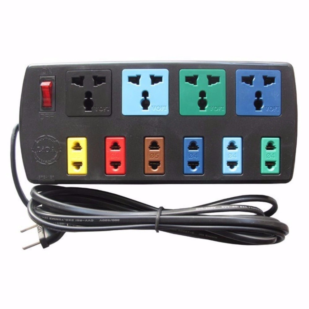 [HCM]Ổ cắm điện Lioa 10 lỗ có công tắc dây dài 5 mét