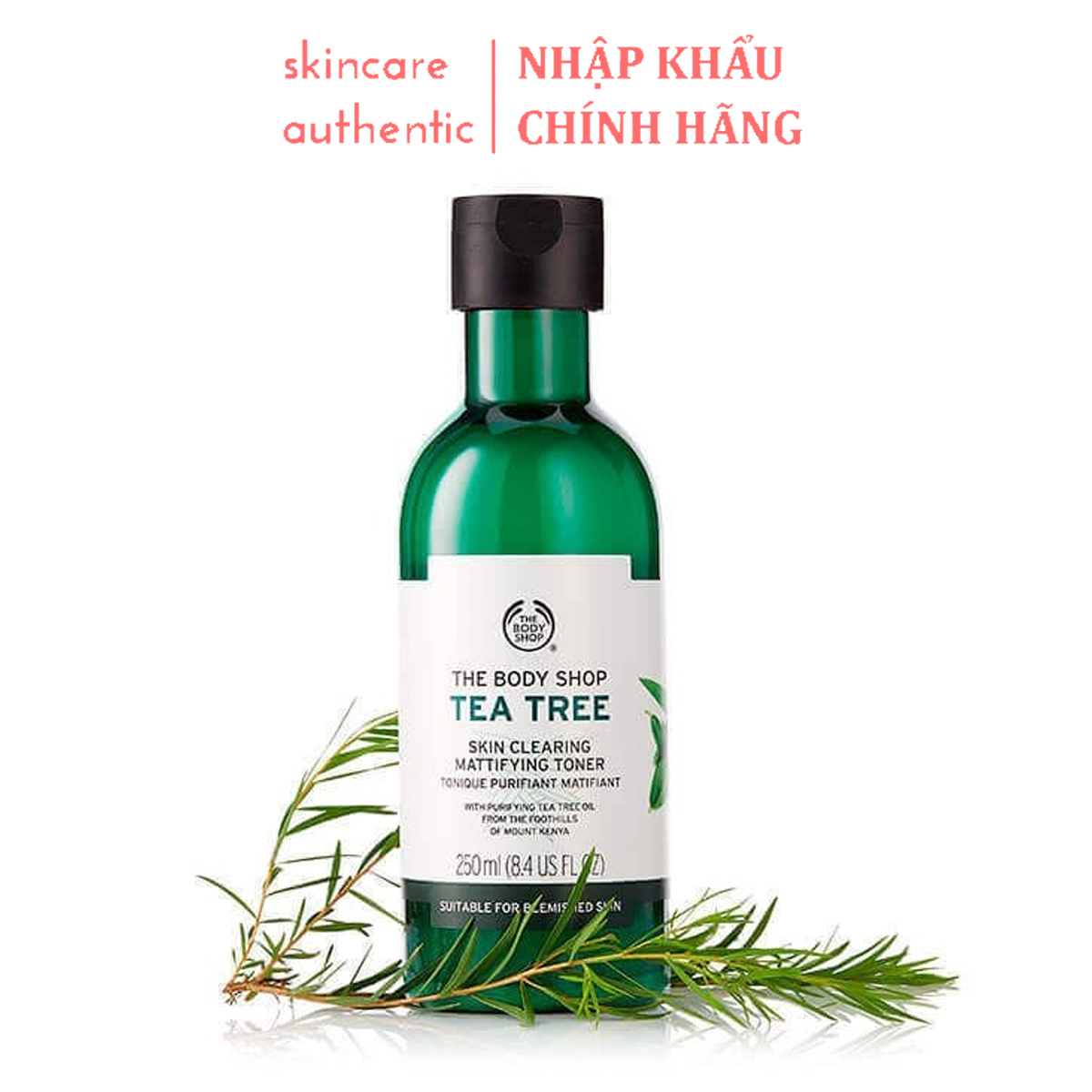 Toner cho da dầu mụn The Body Shop Tea Tree Skin Clearing Mattifying Toner  250Ml nước hoa hồng kiềm dầu giảm mụn skincare