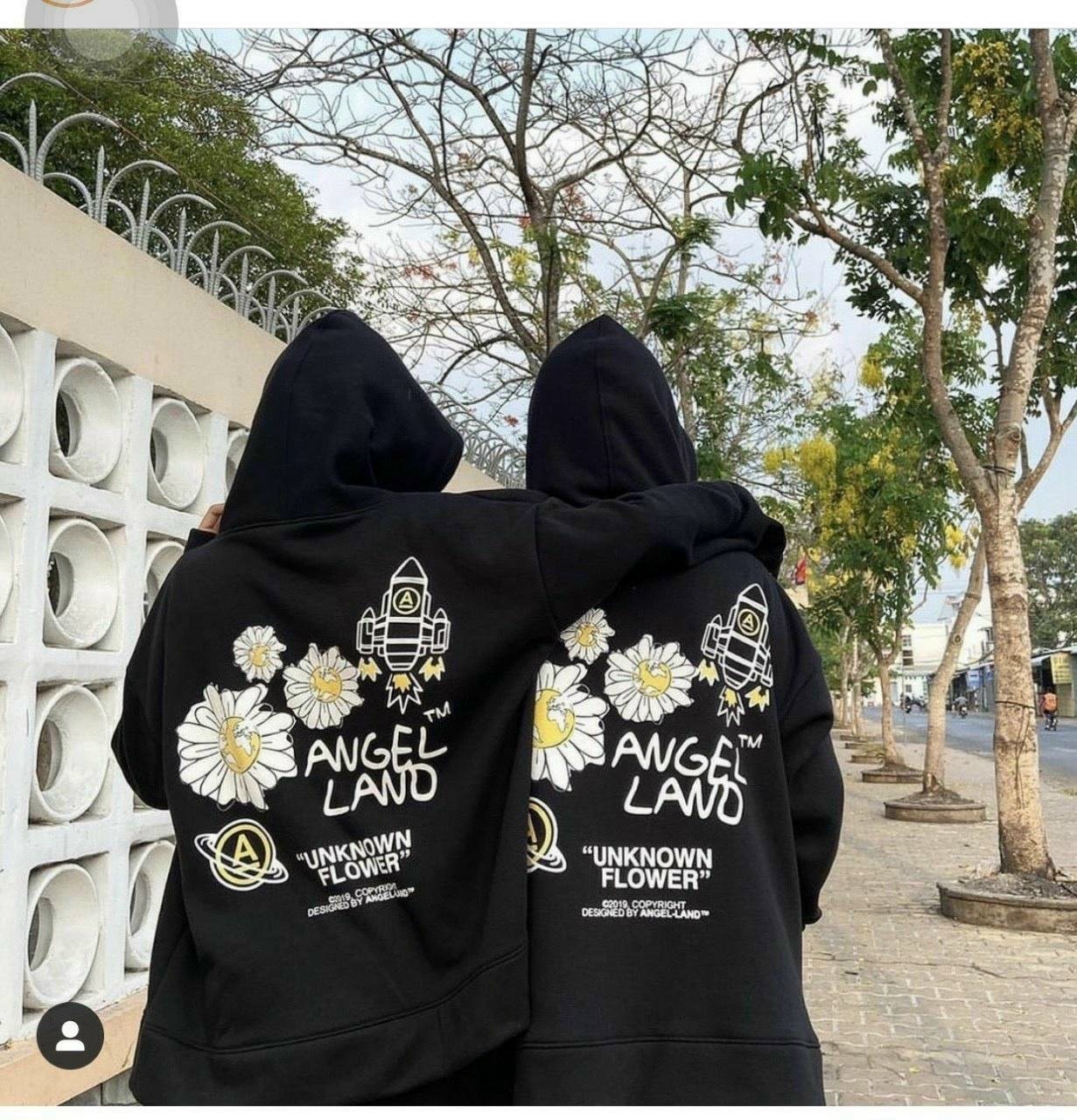 [HCM]Áo khoác nữ form rộng hàn quốc áo hoodie nữ có dây kéo form rộng đi học hoa cúc angle land hot thu đông