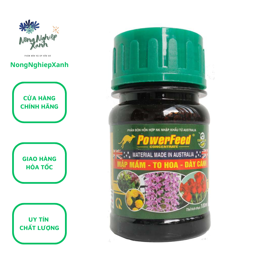 Phân Bón Hữu Cơ Cá PowerFeed từ Úc - Mập Mầm To Hoa Dày Cánh - 100ml/chai phan bon ca