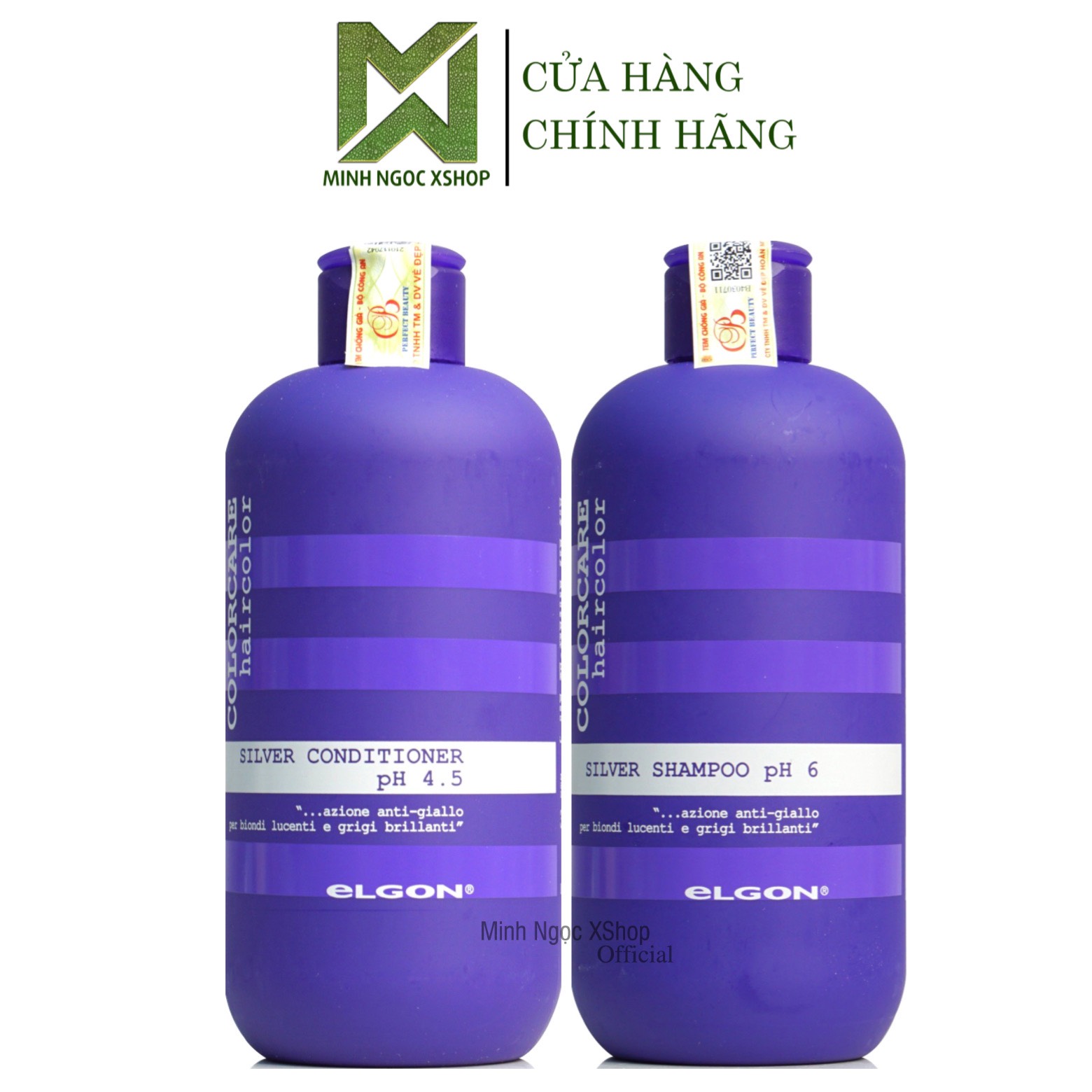Dầu gội xả tím khử vàng Elgon Silver Colorcare 300ML