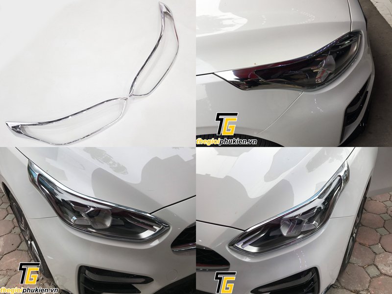Kia cerato 2019-2021 - bộ sản phẩm ốp bảo vệ đèn pha, đèn hậu mạ crom