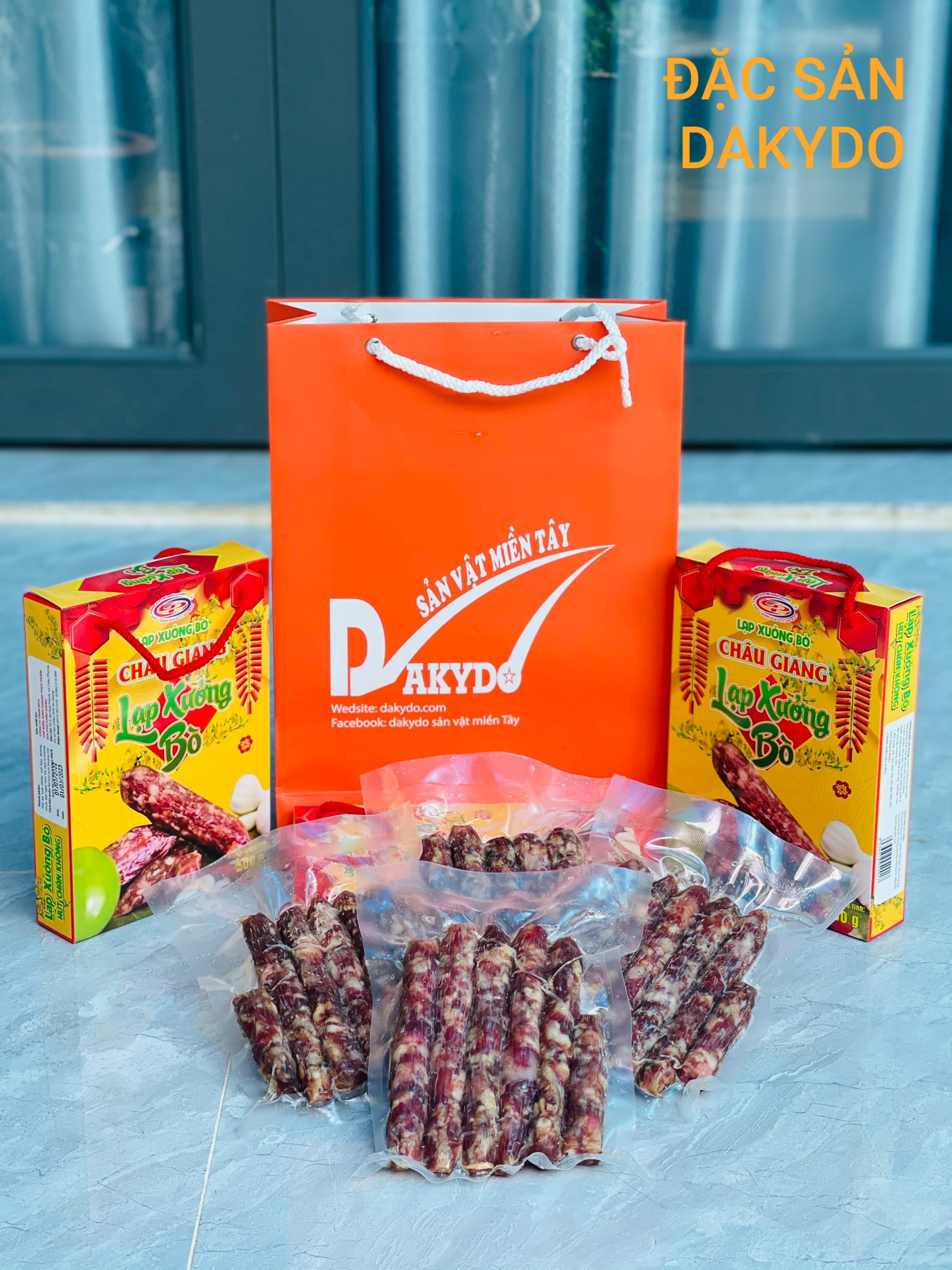 Lạp xưởng bò Châu Giang 500g, thương hiệu đặc sản Dakydo ăn là ghiền!