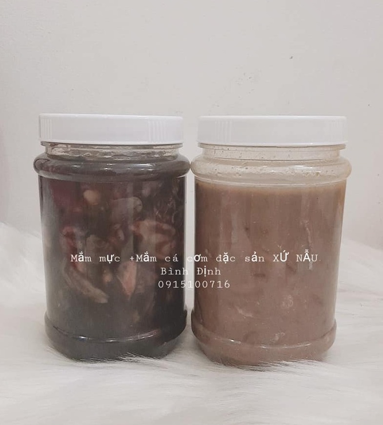 [HCM]COMBO 1HỦ MẮM MỰC 500GR+1HỦ MẮM CÁ CƠM 500GR ĐẶC SẢN XỨ NẪU BÌNH ĐỊNH