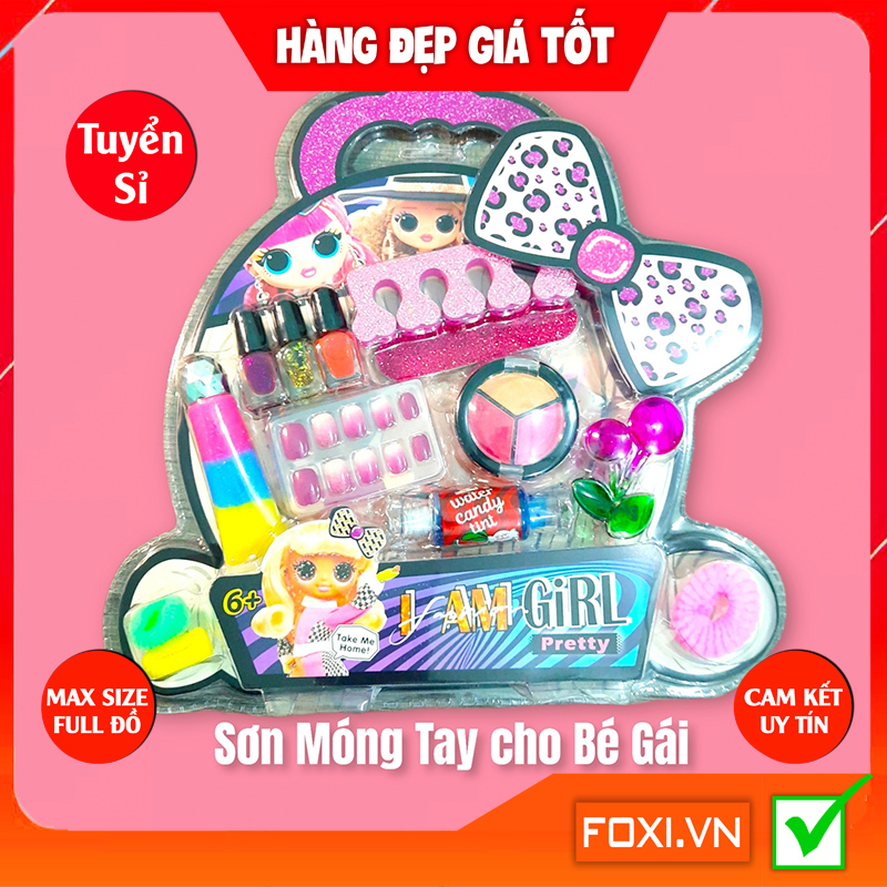 Bộ đồ chơi sơn móng tay bé gái Foxi cực đẹp-dễ thương-món đồ trang điểm sặc sỡ-hấp dẫn