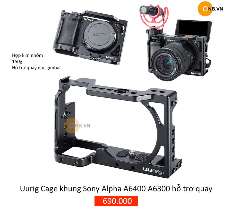 Uurig cage khung quay phim bảo vệ alpha a6400 a6300 a6500