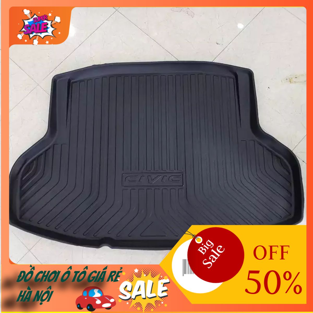 Lót cốp nhựa cho xe ô tô,xe hơi honda civic 2017 - 2019