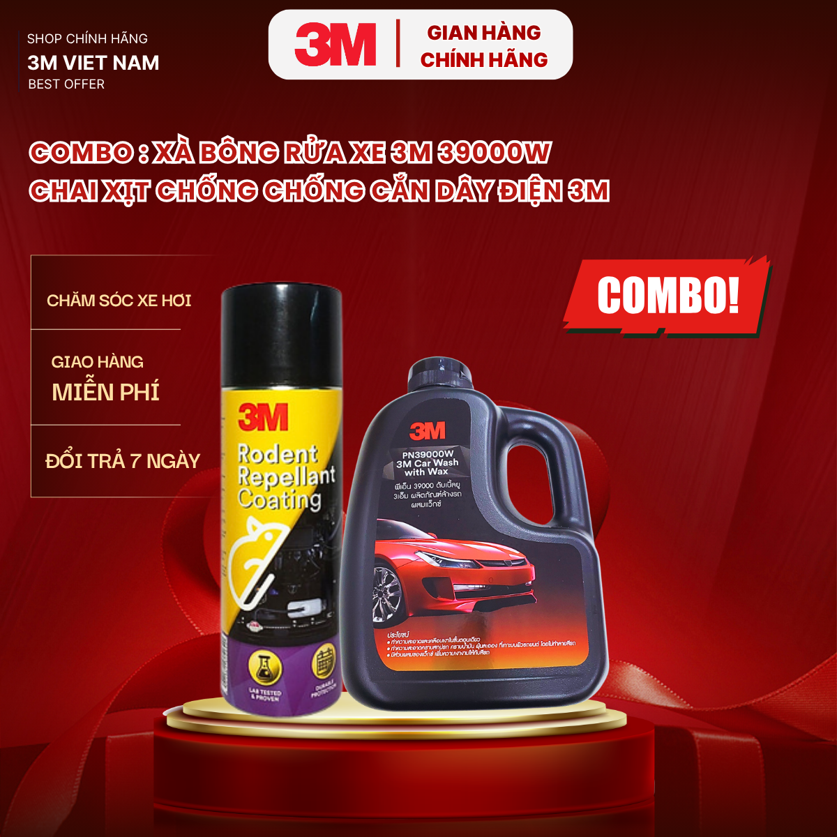COMBO MÙA MƯA RỬA XE SIÊU SẠCH 39000W + CHỐNG CHUỘT BẢO VỆ DÂY ĐIỆN KHOANG MÁY XE HƠI