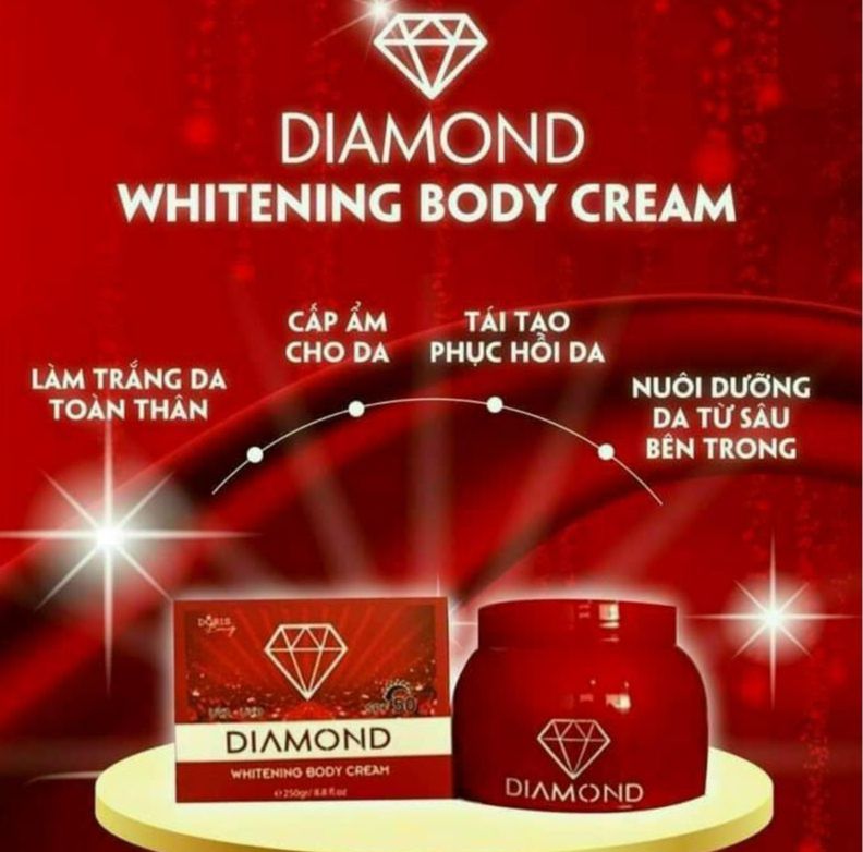 Kem dưỡng body diamond white collagen 250g - kem body diamond ngọc trinh - kem dưỡng da trắng tự nhiên