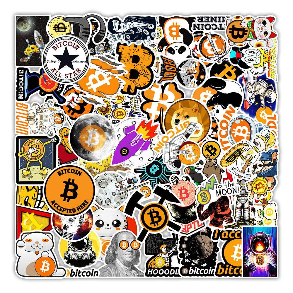 [SET 50 HÌNH] Hình Dán Sticker BITCOIN Chống Nắng, Chống Nước Dán Mũ Bảo Hiểm, Vali, Điện Thoại