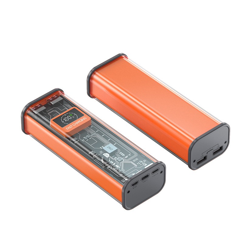 Sạc Dự Phòng Trong Suốt 20.000mah, Sạc Nhanh 22,5w, Gồm 3 Cổng Vào Và 2 Cửa Ra Sạc Nhanh（Cửa Hàng Mustang Đảm Bảo Tính Xác Thực）