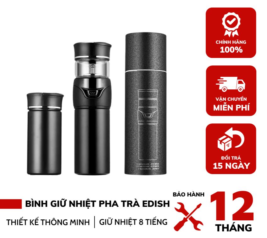 Bình pha trà thủy tinh KAW, bình giữ nhiệt pha trà, bình hãm trà, Bình Pha Trà Kiêm Giữ Nhiệt Đa Năng Dung Tích 450ml Bình pha trà kiêm bình giữ nhiệt đa năng -an toàn - tiện ích - Bh 12 tháng