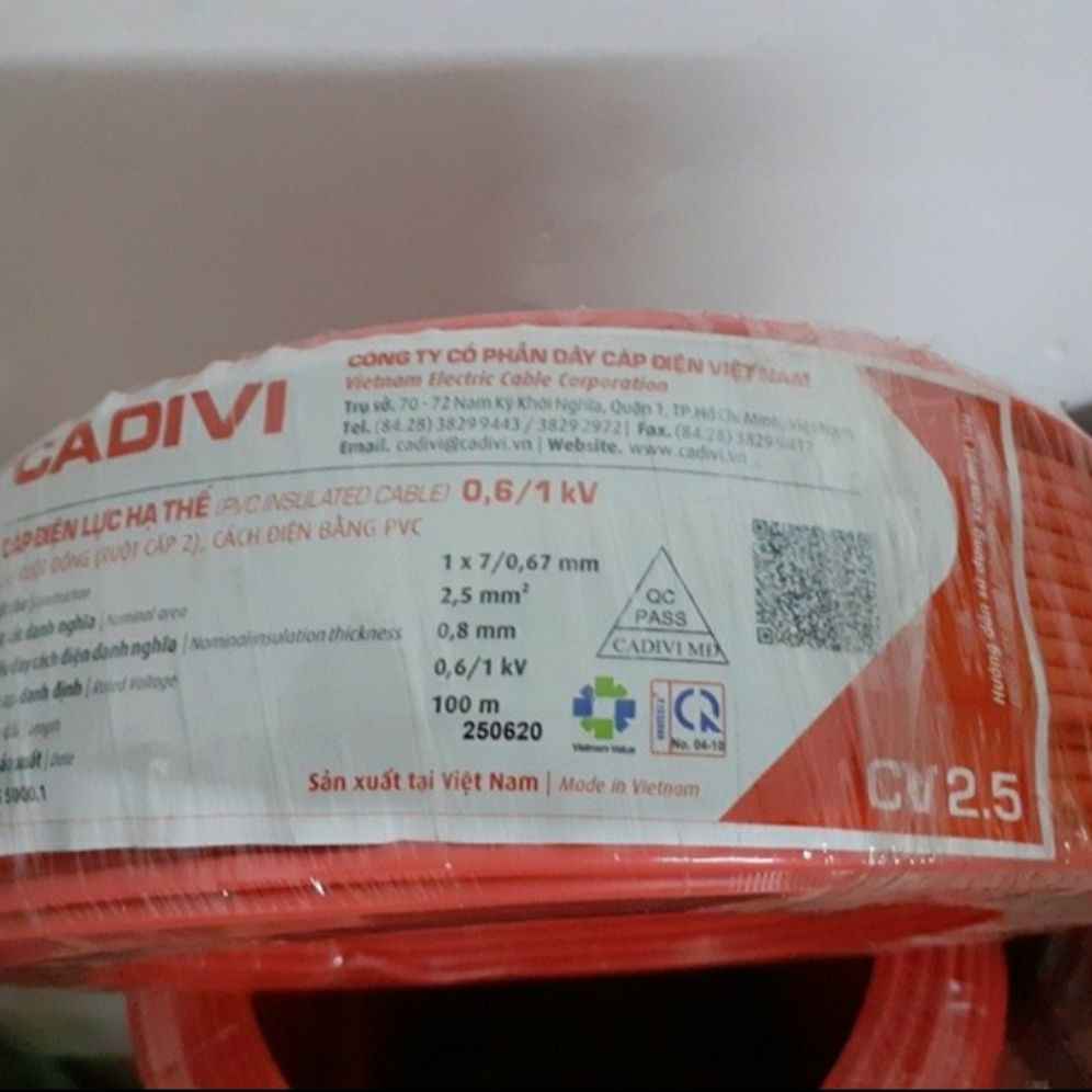 Dây điện đơn cadivi cv2.5