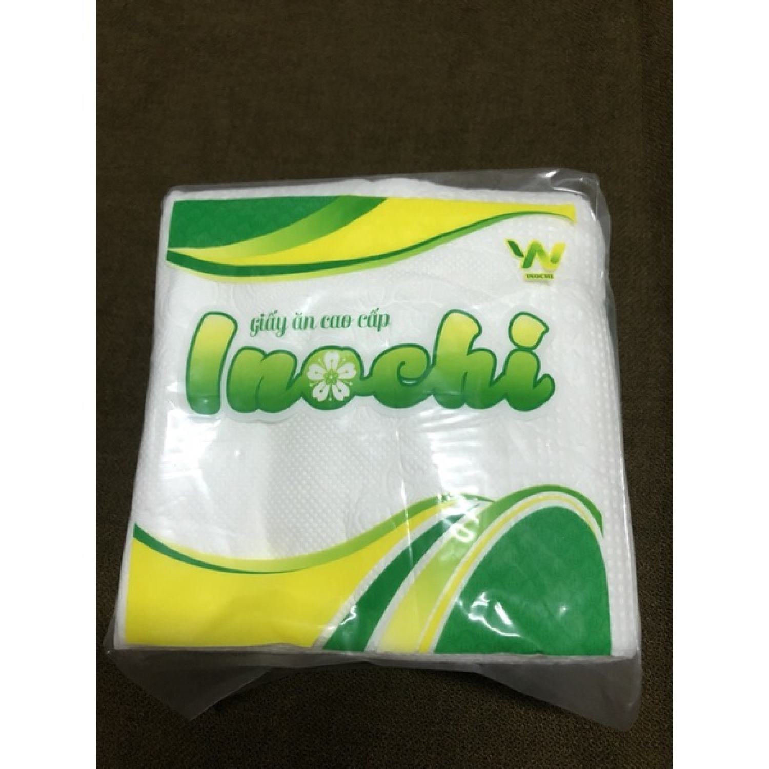 Giấy vuông Inochi khăn giấy ăn cao cấp 80 tơ` giấy nhà bếp giấy thấm dầu giấy lâu miệng giấy lâu tay khăn giấy hai lớp