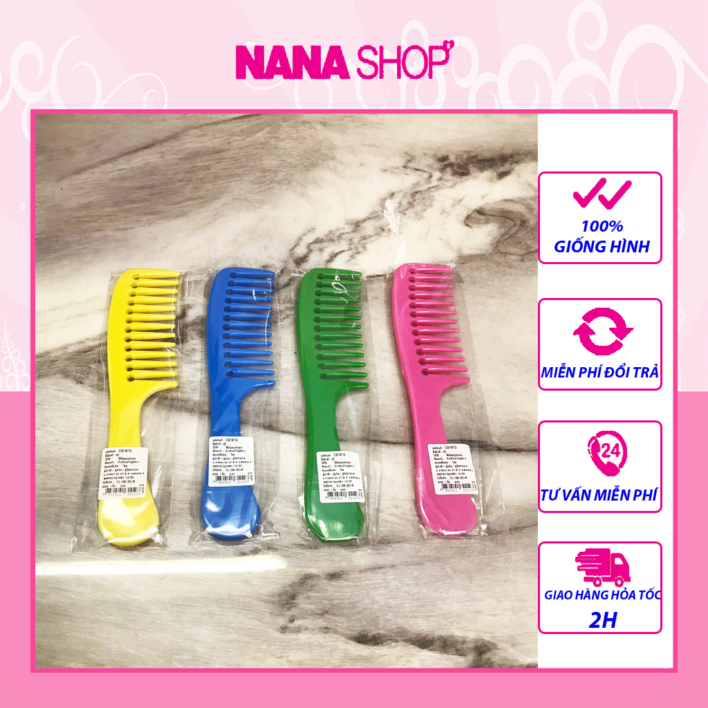 Lược nhựa chải tóc răng thưa màu sắc thái lan daisy cb187g