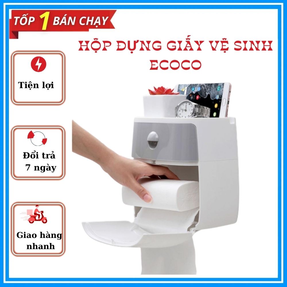 Hộp Đựng Giấy Vệ Sinh Ecoco Cao Cấp 2 Tầng Đa Năng