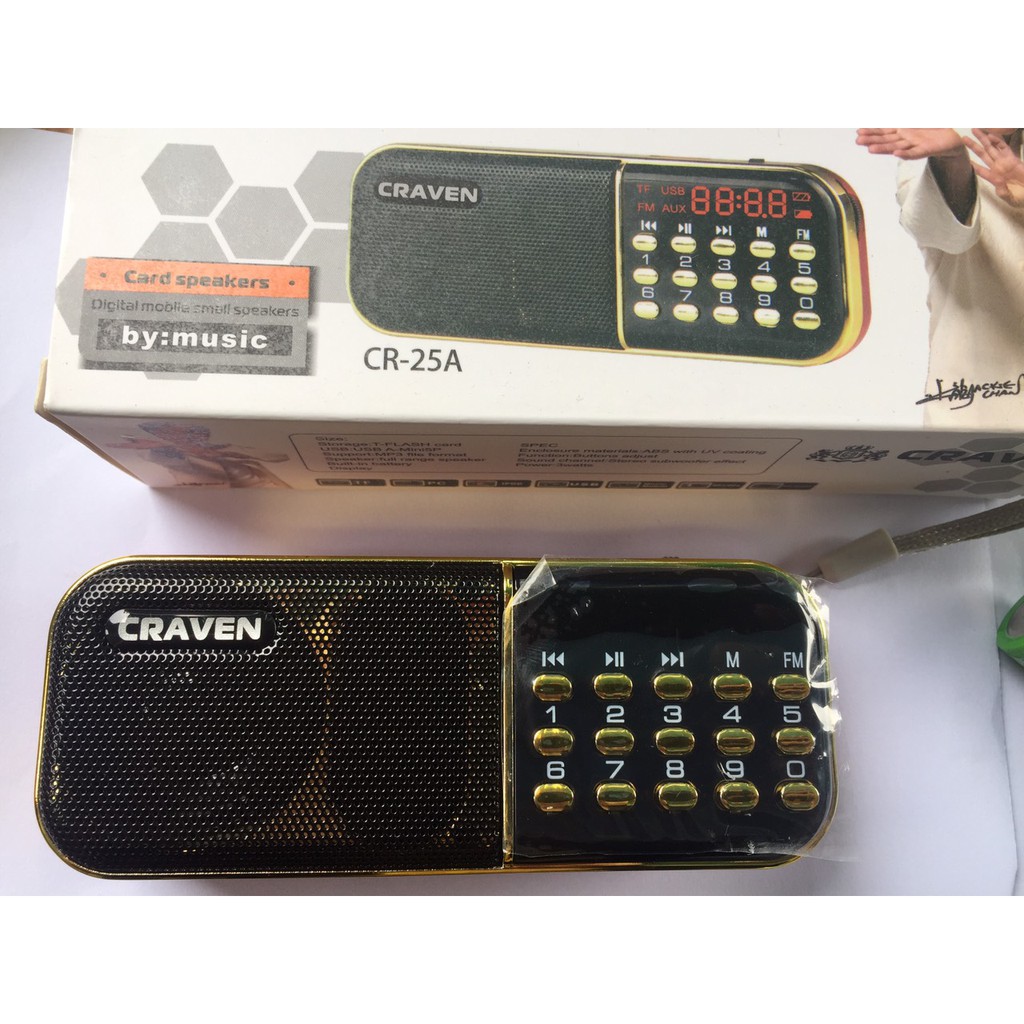 Freeship max - loa craven nghe thẻ nhớ usb đài fm cr25a – linh kiện bảo khánh