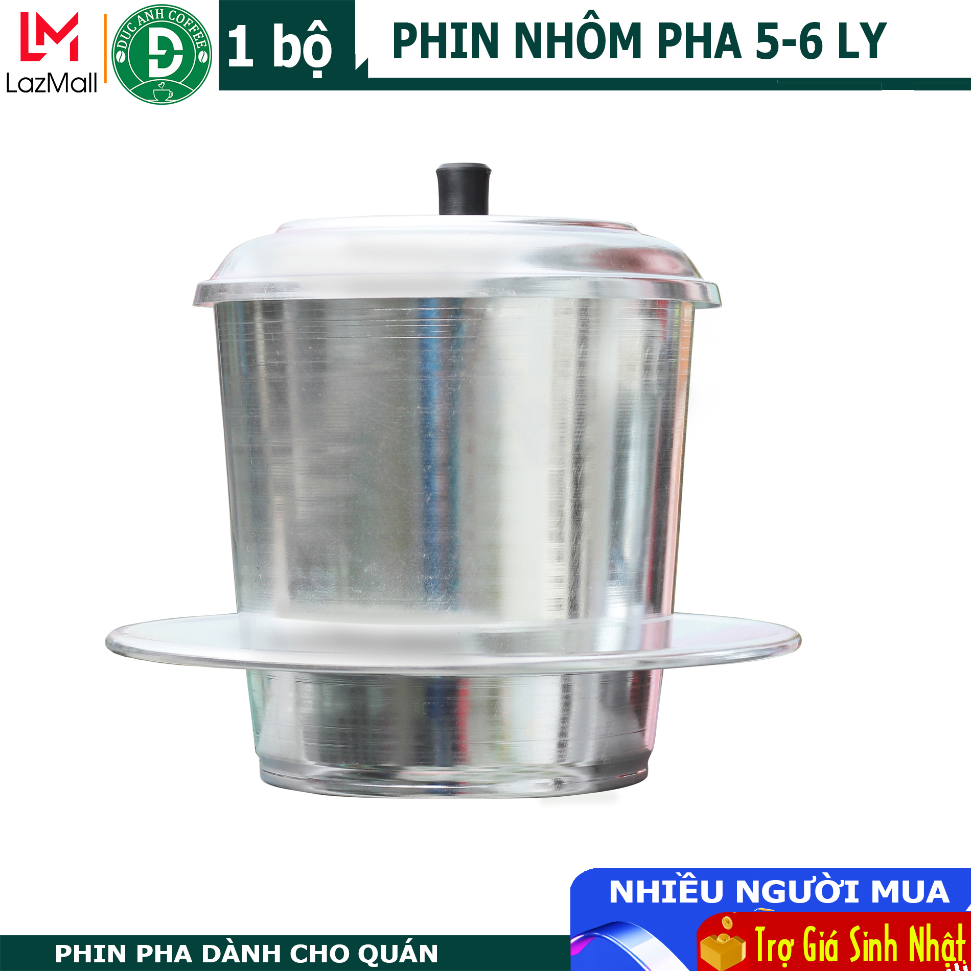 Phin nhôm lớn pha cafe nguyên chất 250ml pha 5-6 ly DUC ANH COFFEE, chất liệu nhôm cực dày phù hợp quán, hay gia đình có nhiều người uống cafe - phin cafe