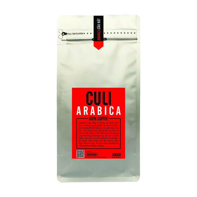 Cà phê culi arabica cầu đất thượng hạng rang xay nguyên chất 500g - tặng 100g trà olong khi mua 02 gói cafe - the kaffeine coffee