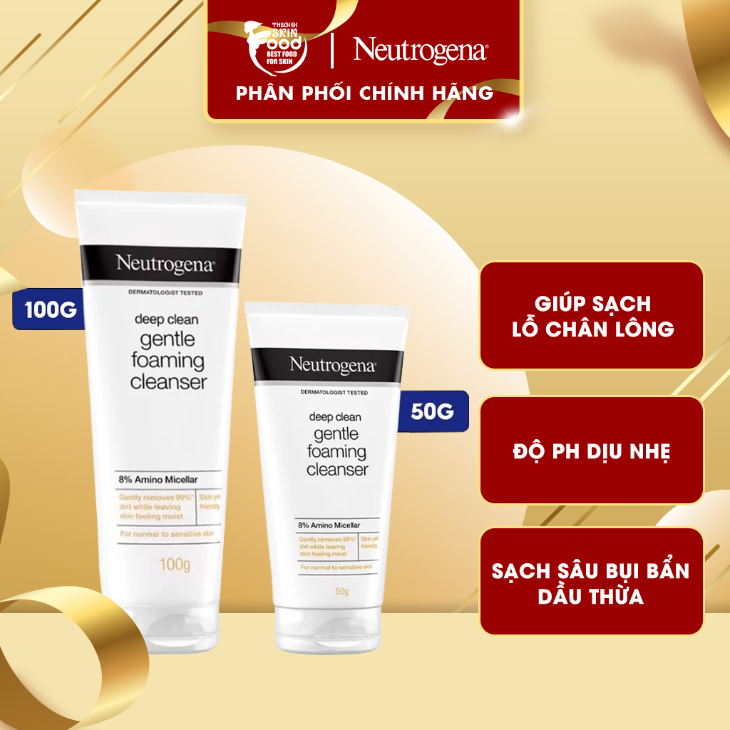 Sữa Rửa Mặt Làm Sạch Sâu Và Kiểm Soát Nhờn Neutrogena Deep Clean Foaming Cleanser