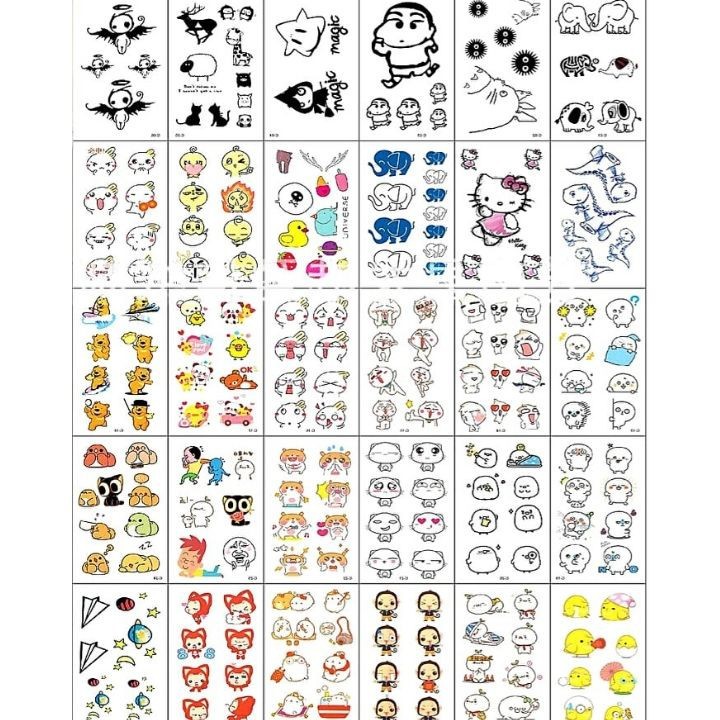 Combo 30 Tấm Hình Xăm Dán Hình Xăm Hoạt Hình Hình Xăm Mini Sticker Mini  Sticker Trang Trí Đẹp Siêu Cute Giá Rẻ | Lazada.Vn