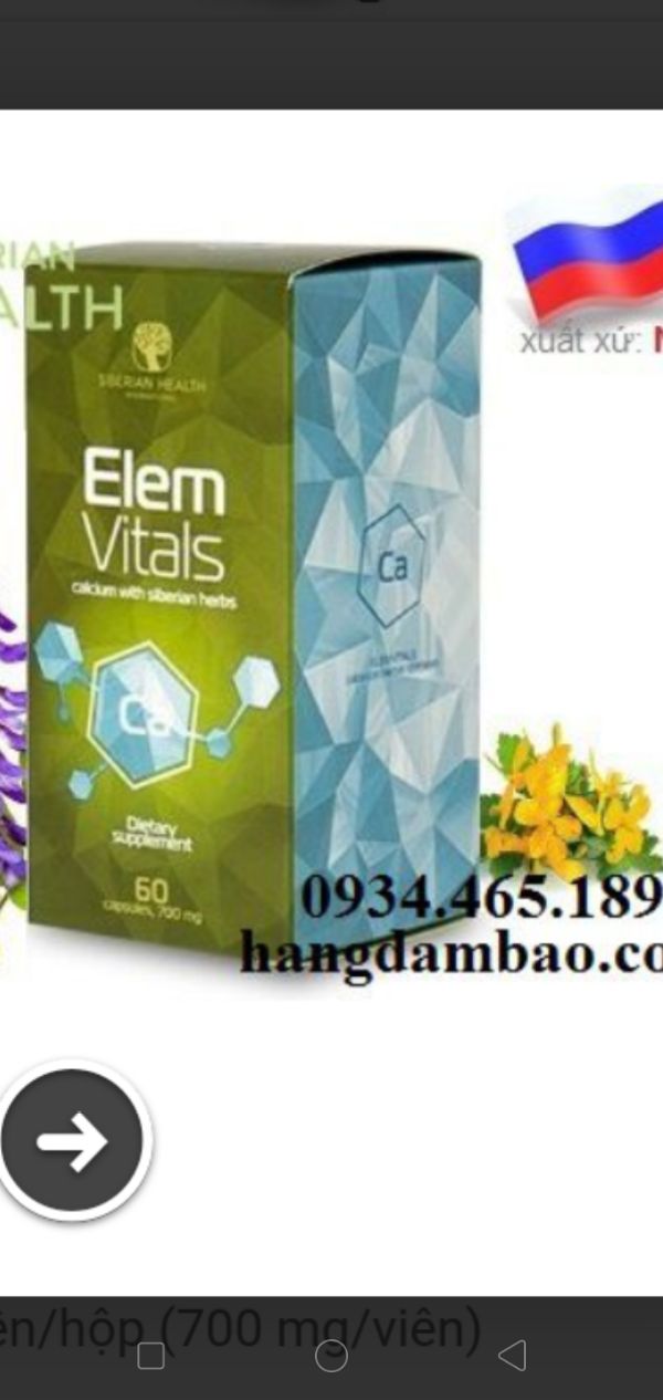 Viên thực phẩm chức năng elemvitals calcium with siberian herbs - sbra006