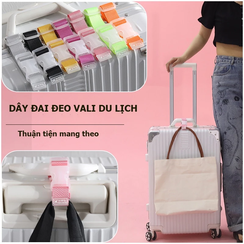 Dây đai đa năng treo hành lý vali du lịch, dây treo balo túi xách di động tiện lợi.