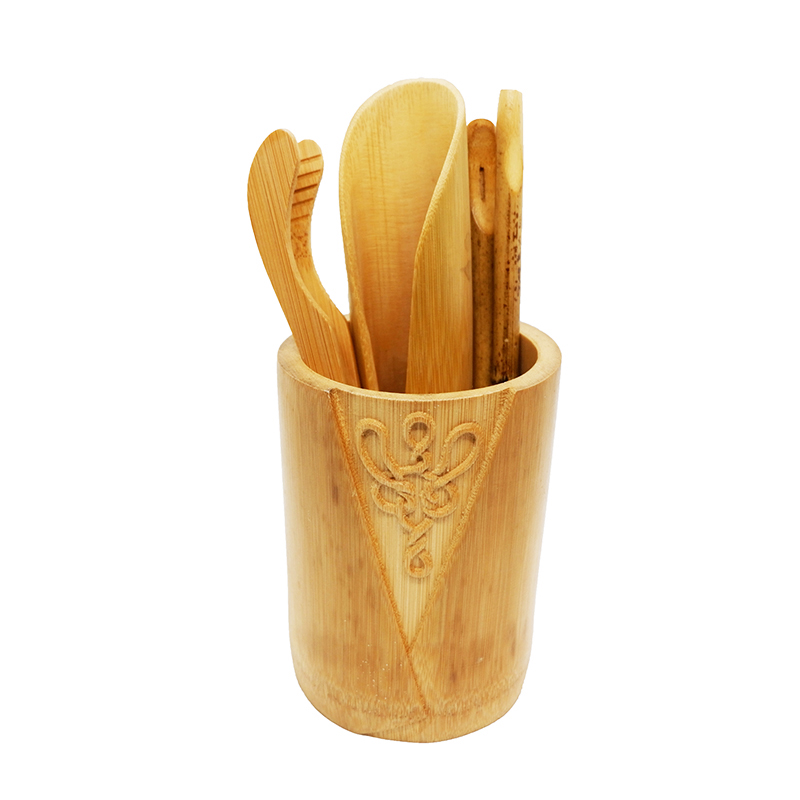 [HCM]Bộ dụng cụ trà đạo 6 món ống đựng hình ống tre - MS10