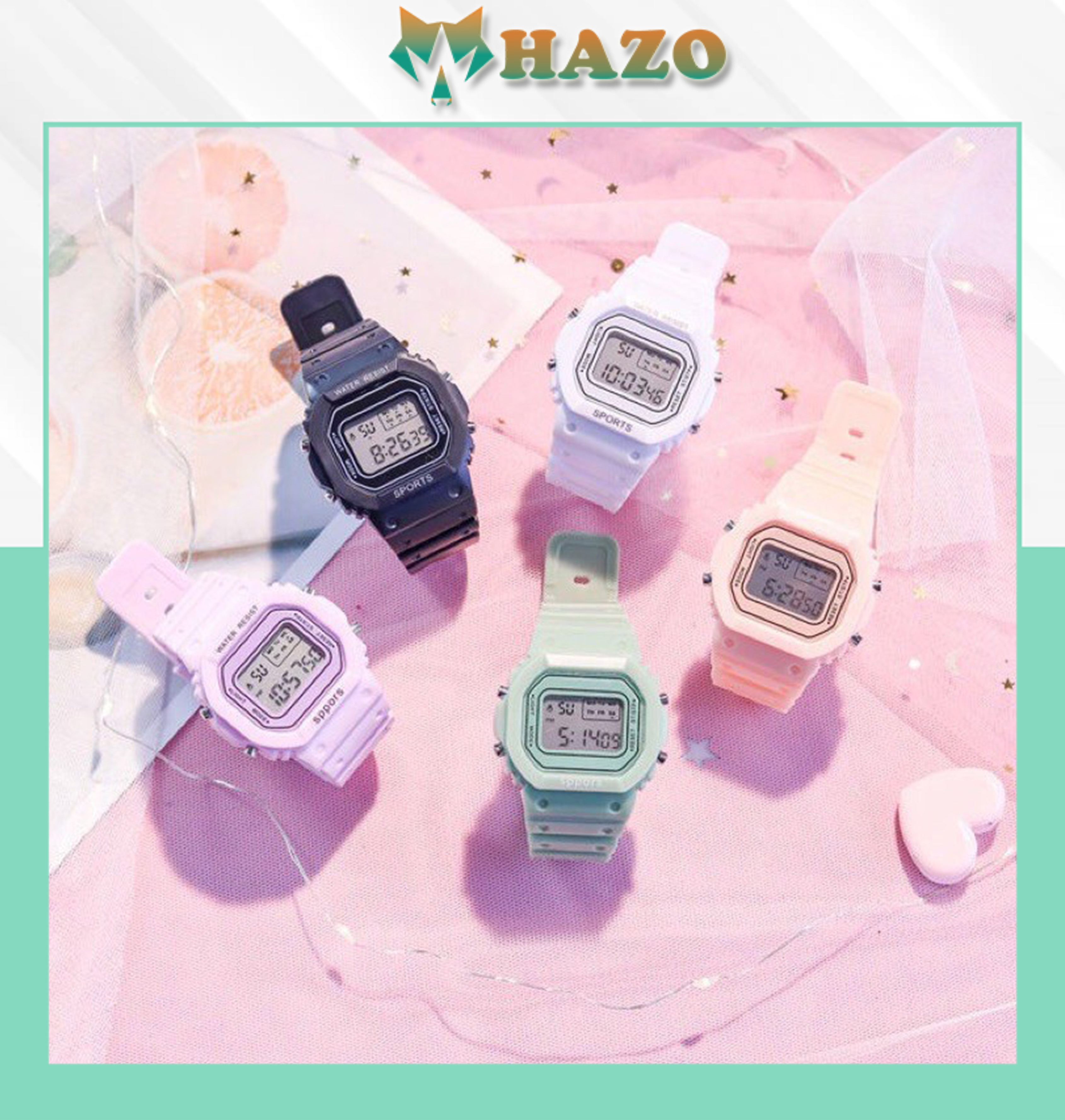 [Hcm]Đồng Hồ Thể Thao Mặt Vuông Nam Nữ Taixun Fashion Sport 377