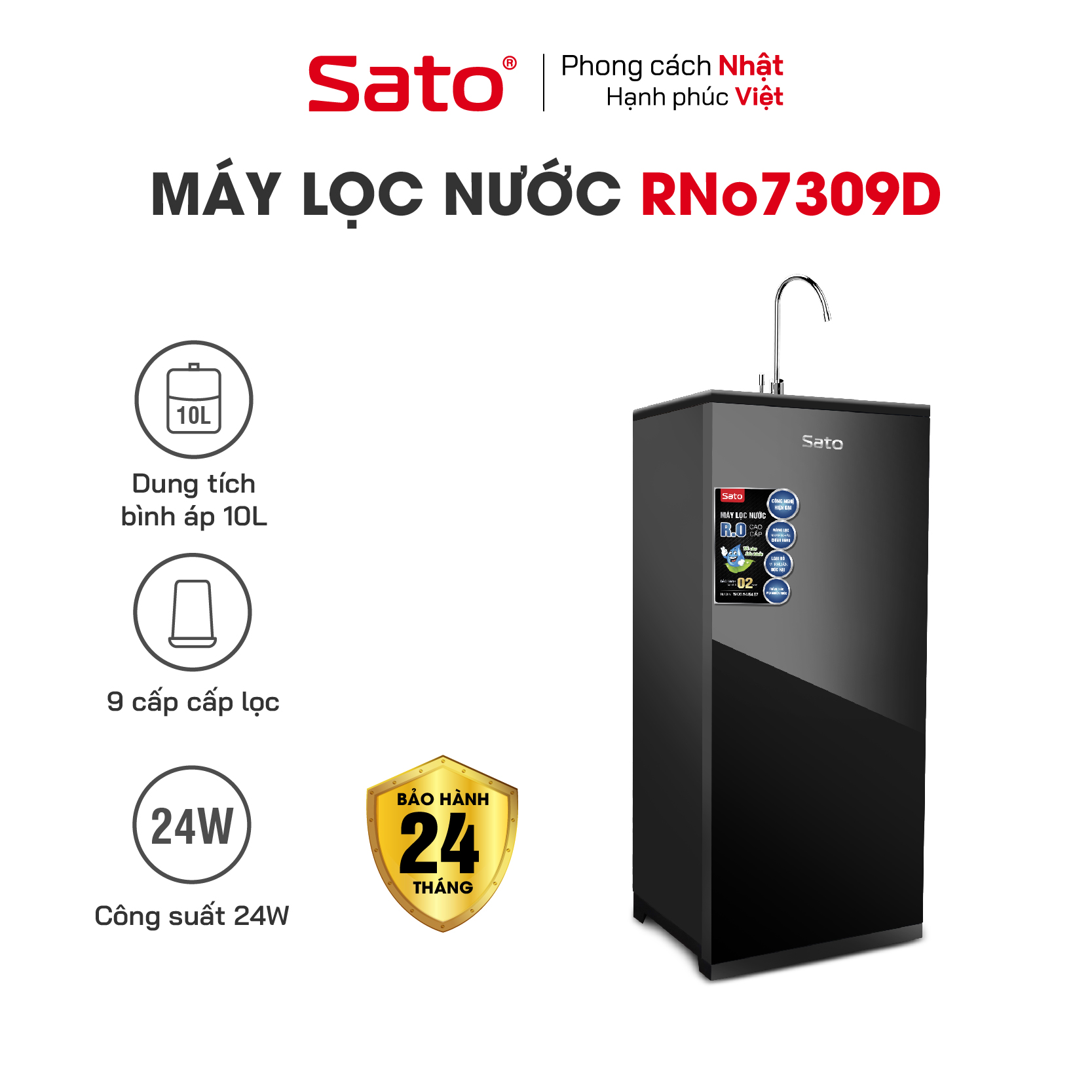 Máy lọc nước reno 9 cấp lọc sato rno7309d