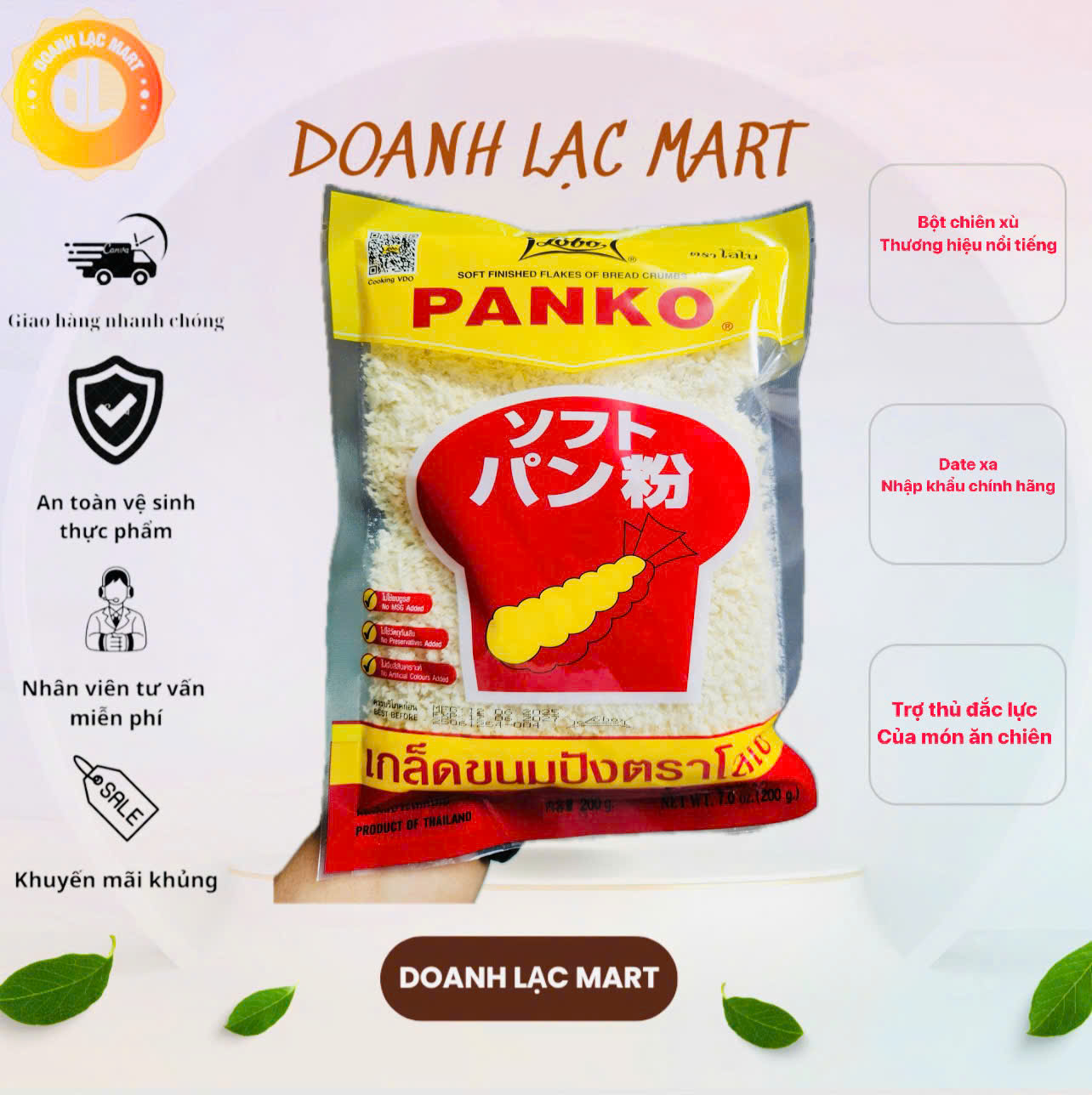 Bột Chiên Xù Lobo Panko 200g - Lớp Vỏ "Vảy Tuyết" Siêu Xốp, Giòn Lâu