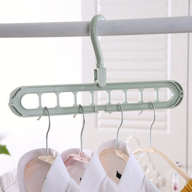 [ HÀNG TỐT - BAO CHẤT LƯỢNG ] Móc Treo Quần áo Thông Minh 9 Lỗ - Móc Treo Quần áo đa Năng Tiết Kiệm Diện Tích, Chịu Lực Tốt - Móc Treo Quần áo Gấp Gọn - Móc Phơi Quần áo - Móc Máng Quần áo