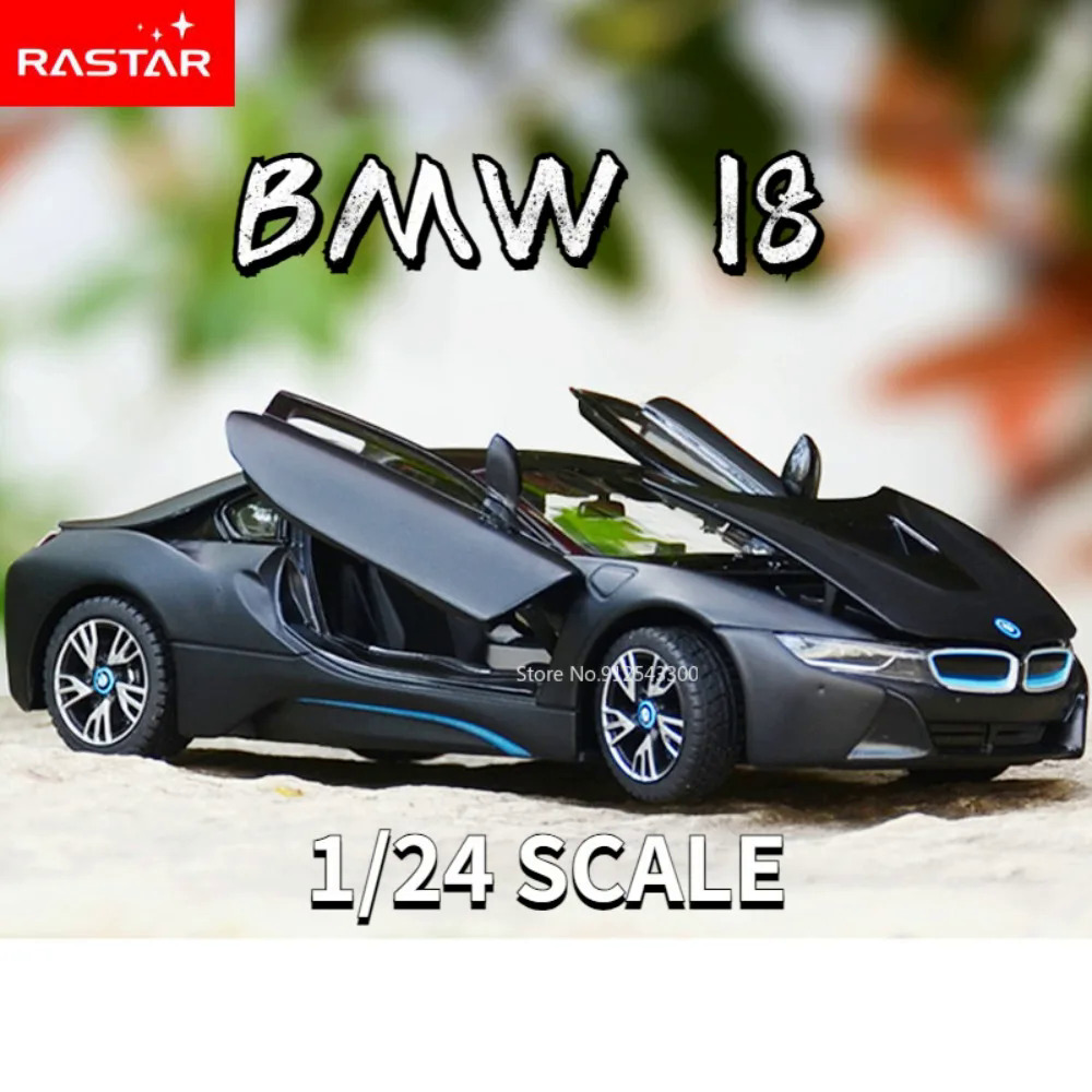 2023RASTAR 124 BMW I8 Đồ chơi xe mô hình hợp kim Diecast mô phỏng quy mô