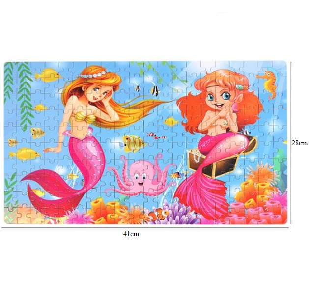 Tranh ghép hình 200 miếng bằng gỗ hộp sắt - nàng tiên cá