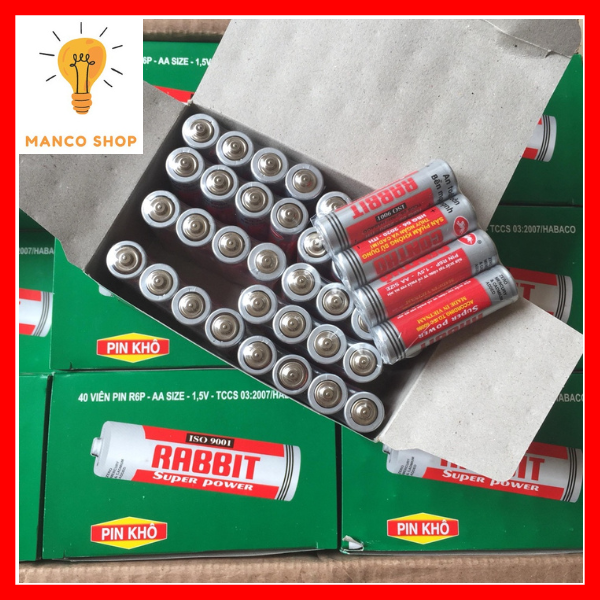 Pin tiểu aa 2a con thỏ 1.5V lắp remote chuột máy tính đồ chơi chính hãng Manco