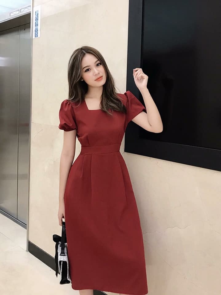 Đầm nữ dể thương thắt nơ DO08 Ngoc Ngoc Store