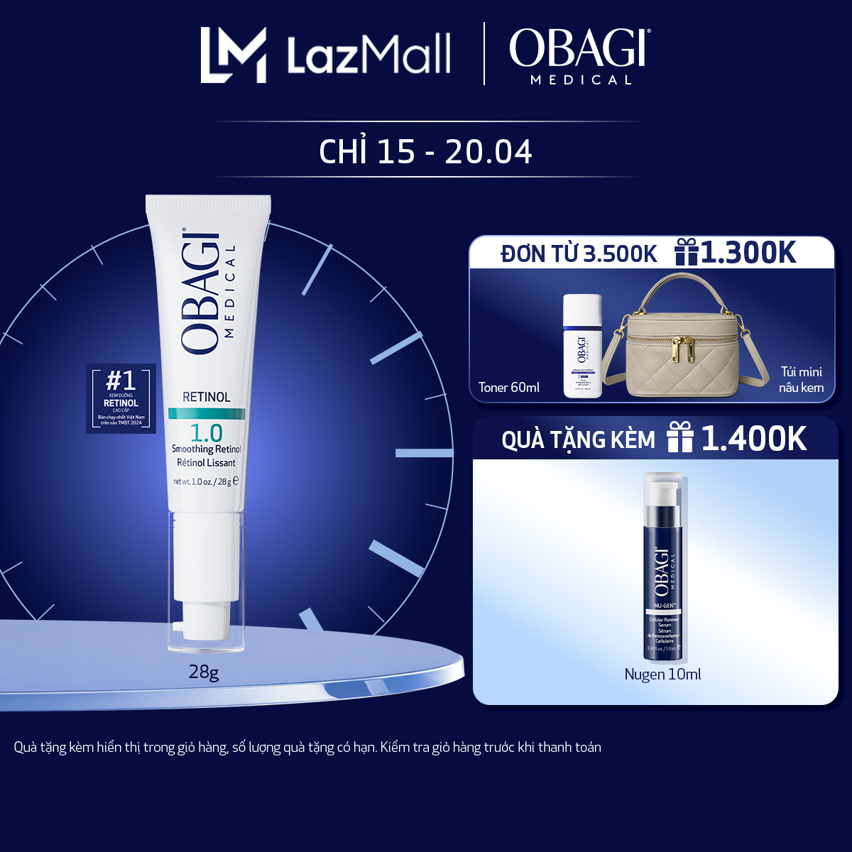 Kem dưỡng ẩm  làm giảm nếp nhăn Obagi Medical Retinol 1.0