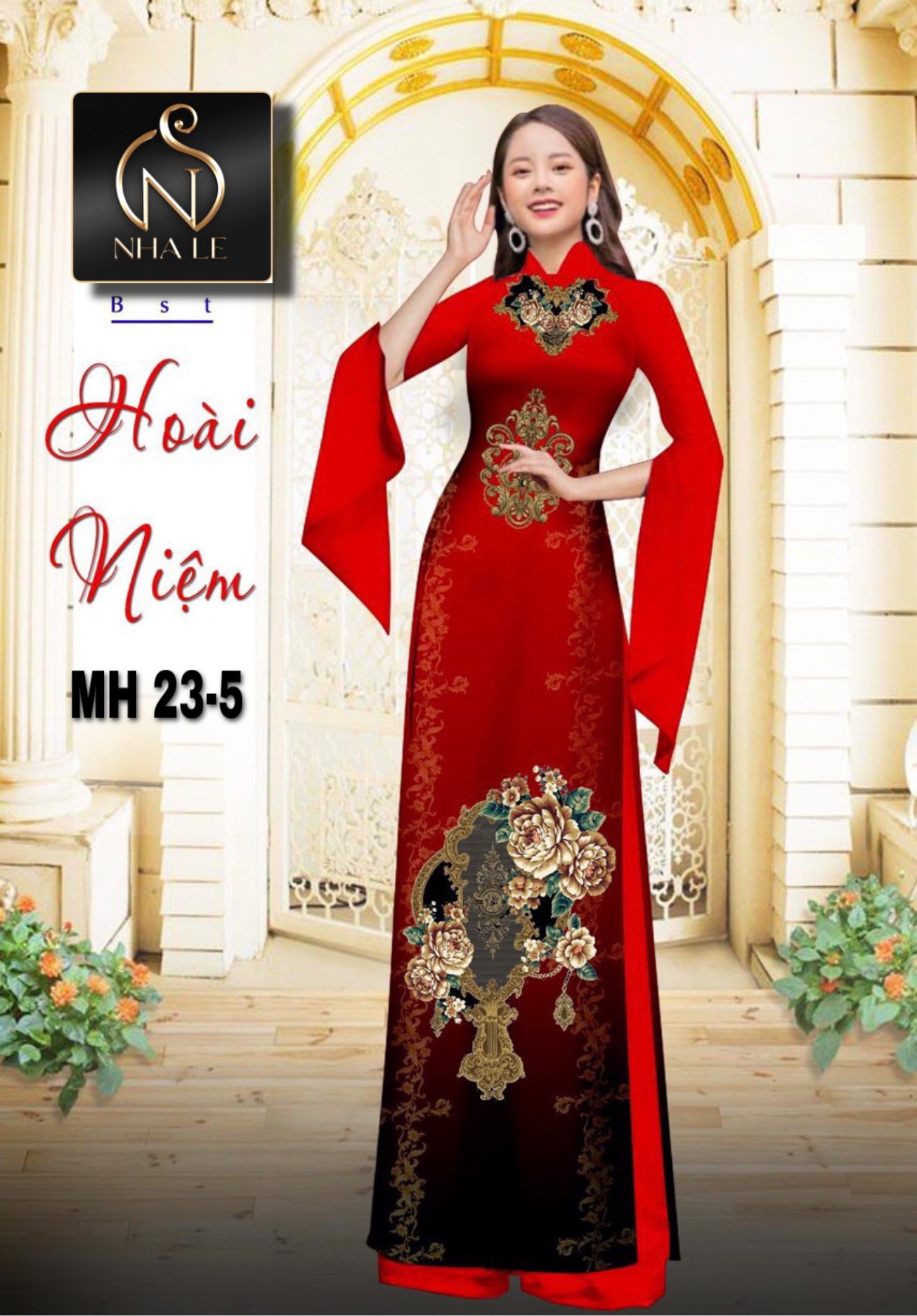 Vải may áo dài bst hoài niệm đính đá
