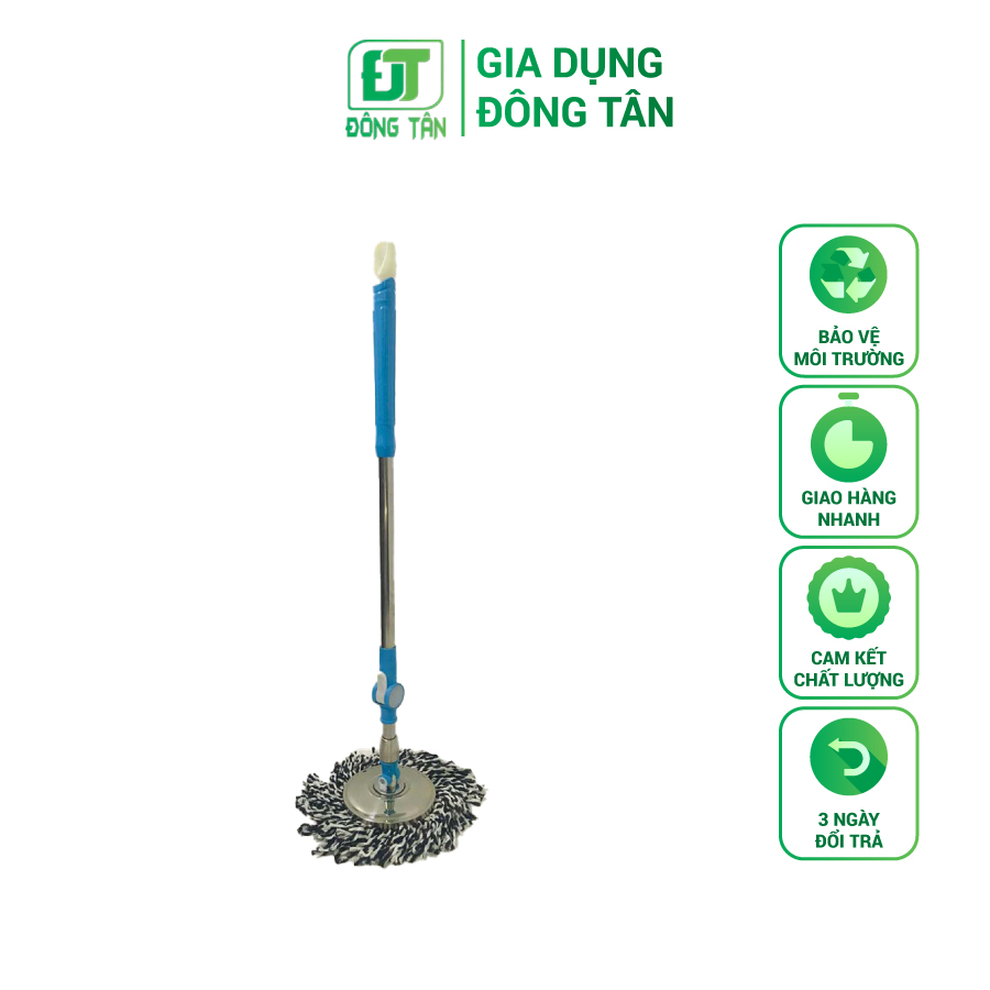 [HCM]Cây Lau Nhà Chổi Lau Nhà 360 Độ Mâm Inox Gắn Bông Bằng Sợi Coton 100%