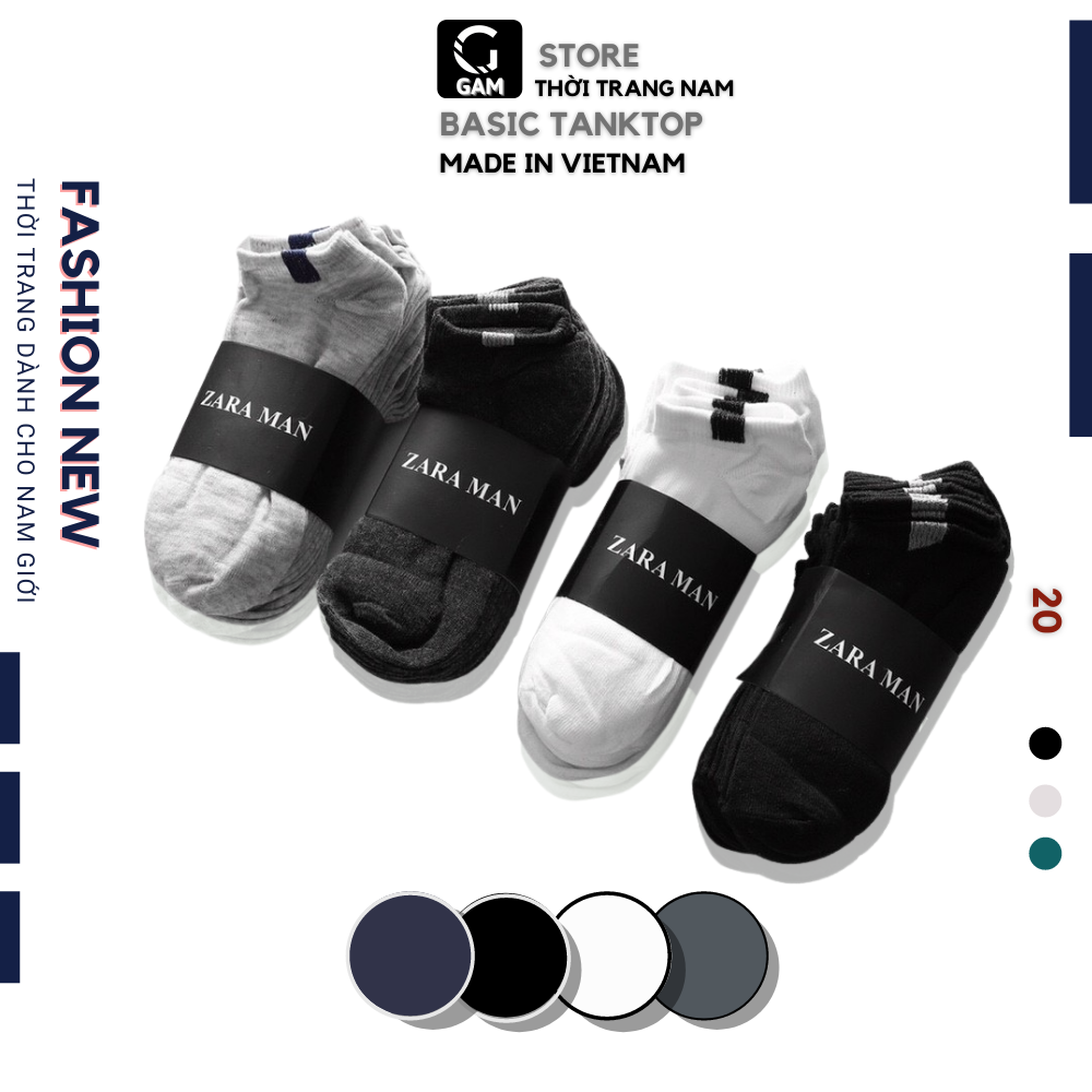 [HCM]Tất ZARA nam nữ chất liệu cotton cao cấp thấm hút mồ hôi cực tốt- UGU Store